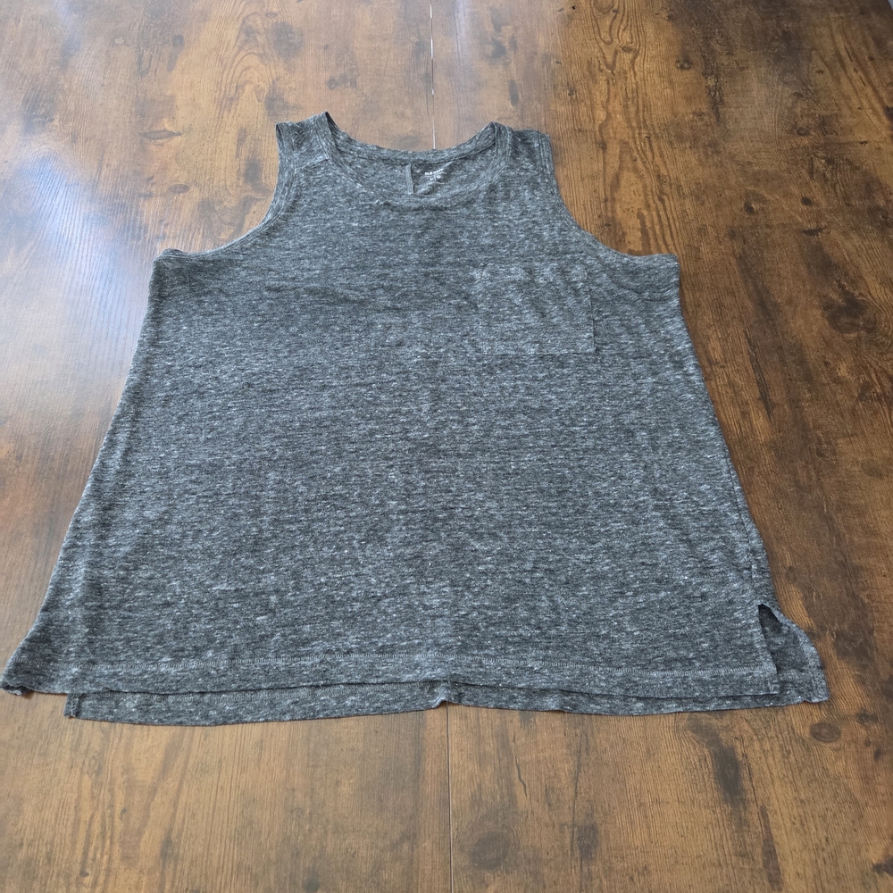 Old Navy Womens Pocket Tank Top Heathered Grey Size Medium